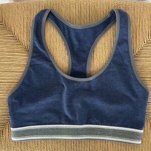 Manduka e-cotton eko sports bra blue sz s